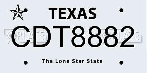 CDT8882 Texas License Plate