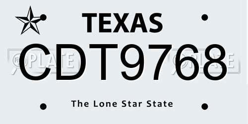 CDT9768 Texas License Plate