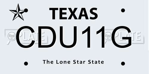 CDU11G Texas License Plate