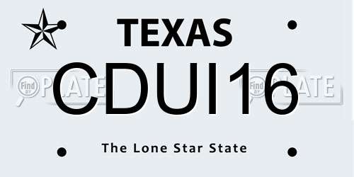 CDUI16 Texas License Plate