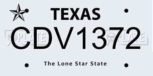 CDV1372 Texas License Plate