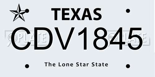 CDV1845 Texas License Plate