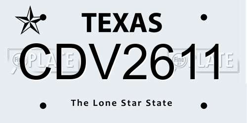 CDV2611 Texas License Plate