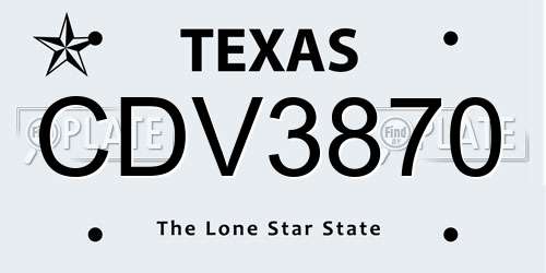 CDV3870 Texas License Plate