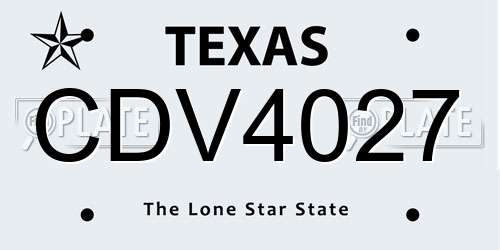 CDV4027 Texas License Plate