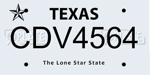 CDV4564 Texas License Plate