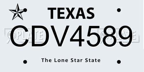 CDV4589 Texas License Plate