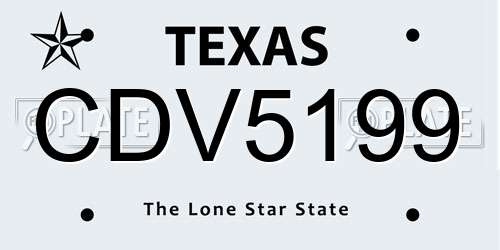 CDV5199 Texas License Plate