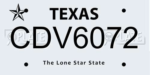 CDV6072 Texas License Plate