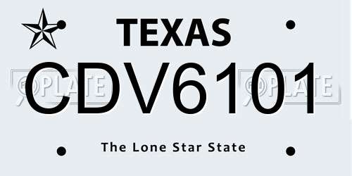CDV6101 Texas License Plate