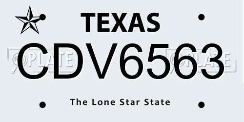 CDV6563 Texas License Plate
