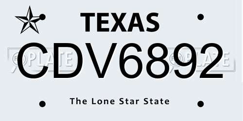 CDV6892 Texas License Plate