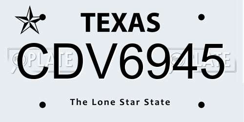 CDV6945 Texas License Plate