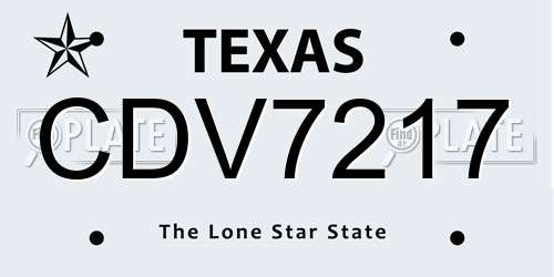 CDV7217 Texas License Plate