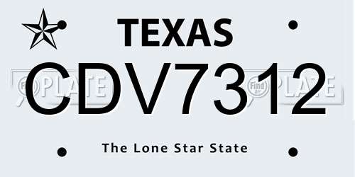 CDV7312 Texas License Plate
