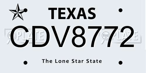 CDV8772 Texas License Plate
