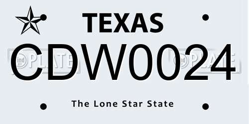 CDW0024 Texas License Plate