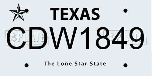 CDW1849 Texas License Plate