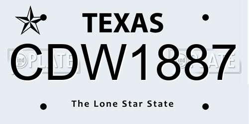 CDW1887 Texas License Plate
