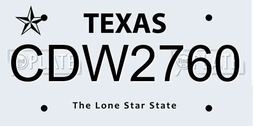CDW2760 Texas License Plate
