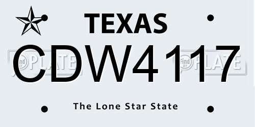 CDW4117 Texas License Plate