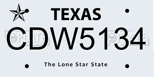 CDW5134 Texas License Plate