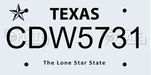 CDW5731 Texas License Plate