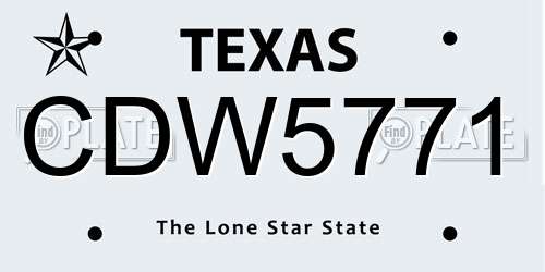 CDW5771 Texas License Plate