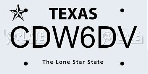 CDW6DV Texas License Plate