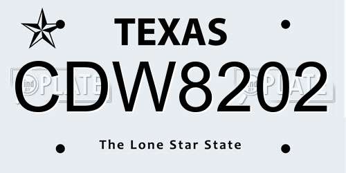 CDW8202 Texas License Plate