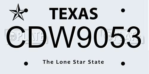 CDW9053 Texas License Plate