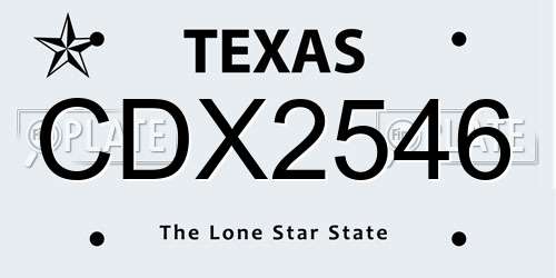 CDX2546 Texas License Plate