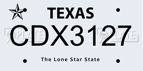 CDX3127 Texas License Plate