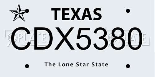 CDX5380 Texas License Plate