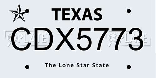 CDX5773 Texas License Plate