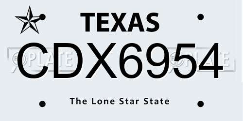 CDX6954 Texas License Plate