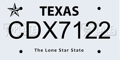 CDX7122 Texas License Plate