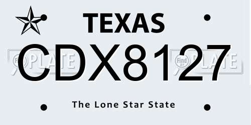 CDX8127 Texas License Plate