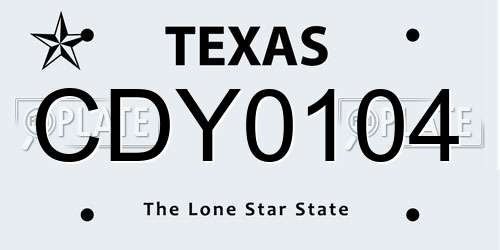 CDY0104 Texas License Plate