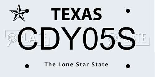 CDY05S Texas License Plate