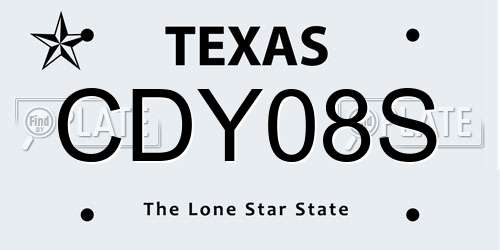 CDY08S Texas License Plate