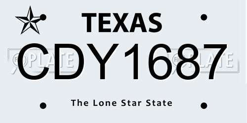 CDY1687 Texas License Plate