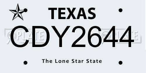 CDY2644 Texas License Plate