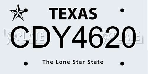 CDY4620 Texas License Plate