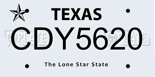 CDY5620 Texas License Plate