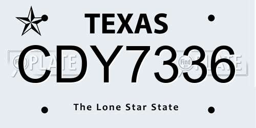 CDY7336 Texas License Plate