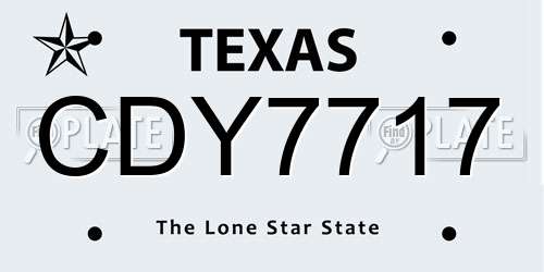CDY7717 Texas License Plate
