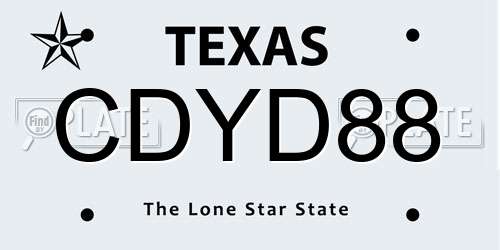 CDYD88 Texas License Plate