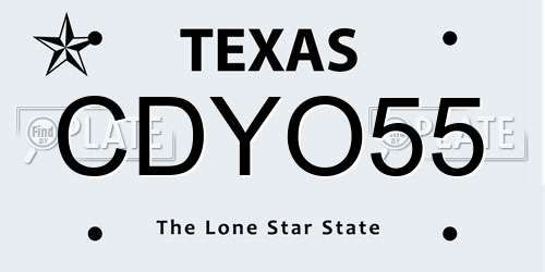 CDYO55 Texas License Plate