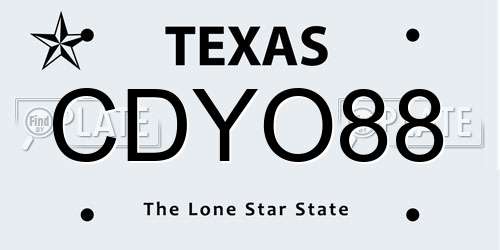 CDYO88 Texas License Plate